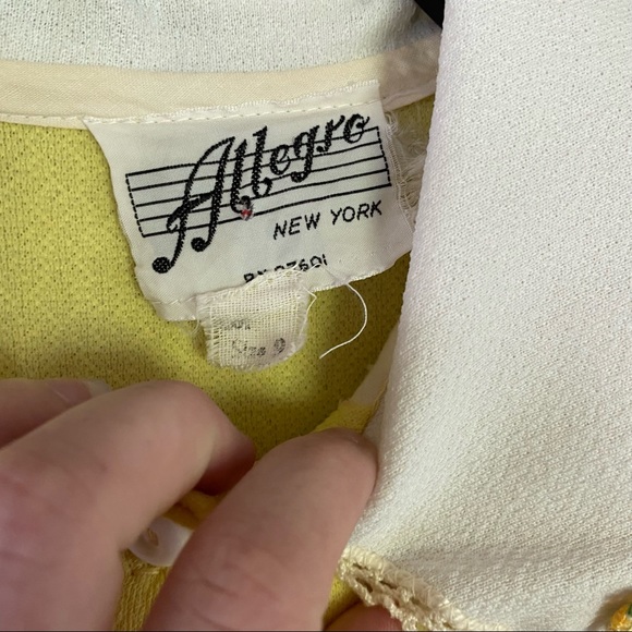 Allegro Vintage Yellow Summer Dress - Picture 3 of 6